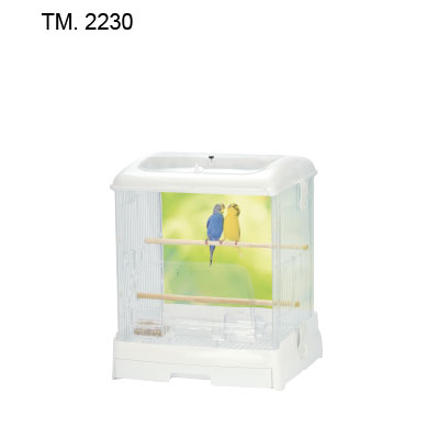 LillipHut Birds Clear Cage 35 White